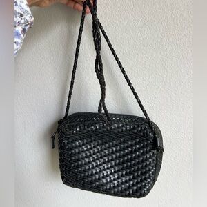 Elegant Black Woven Women's Bag LJS Collection